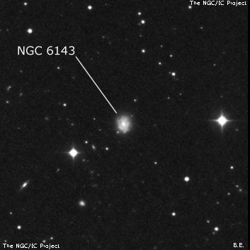 NGC 6143 - спиральная галактика с баром. Описание NGC 6143:, Галактика в созвездии Дракон