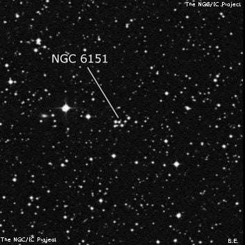 NGC 6151 - группа звёзд. Описание NGC 6151:, Объект глубокого космоса в созвездии Райская Птица