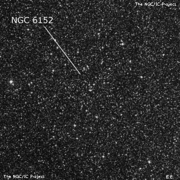 NGC 6152 - рассеянное скопление звёзд. Описание NGC 6152:, Рассеянное скопление в созвездии Наугольник