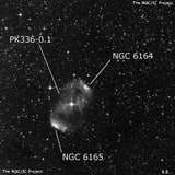 NGC 6164 - туманность. Описание NGC 6164:, Комплекс туманностей в созвездии Наугольник