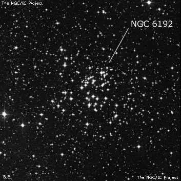 NGC 6192 - рассеянное скопление звёзд. Описание NGC 6192:, Рассеянное скопление в созвездии Скорпион