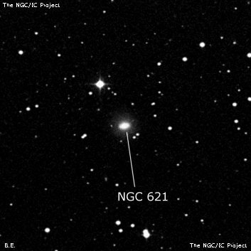 NGC 621 - спиральная галактика с баром. Описание NGC 621:, Галактика в созвездии Треугольник