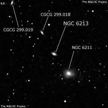 NGC 6213 - спиральная галактика. Описание NGC 6213:, Галактика в созвездии Дракон