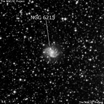 NGC 6215 - спиральная галактика. Описание NGC 6215:, Галактика в созвездии Жертвенник