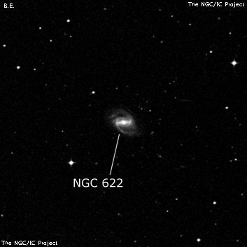 NGC 622 - спиральная галактика с баром. Описание NGC 622:, Галактика в созвездии Кит