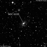 NGC 6220 - галактика. Описание NGC 6220:, Галактика в созвездии Змееносец