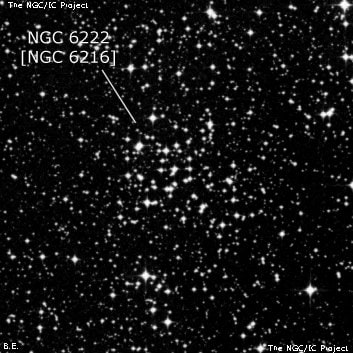 NGC 6222 - рассеянное скопление звёзд. Описание NGC 6222:, Рассеянное скопление в созвездии Скорпион