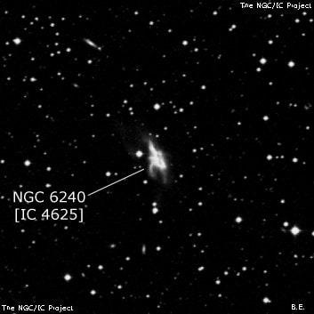 NGC 6240 - галактика. Описание NGC 6240:, Галактика в созвездии Змееносец