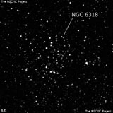 NGC 6318 - рассеянное скопление звёзд. Описание NGC 6318:, Рассеянное скопление в созвездии Скорпион