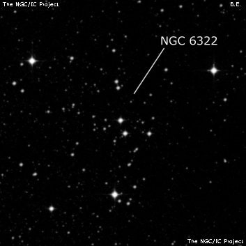 NGC 6322 - рассеянное скопление звёзд. Описание NGC 6322:, Рассеянное скопление в созвездии Скорпион