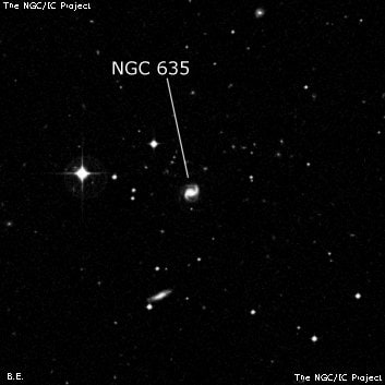 NGC 635 - спиральная галактика. Описание NGC 635:, Галактика в созвездии Кит
