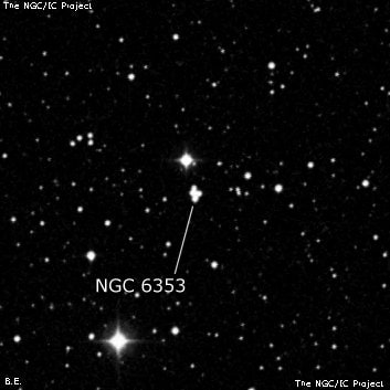 NGC 6353 - три звезды. Описание NGC 6353:, Объект глубокого космоса в созвездии Геркулес