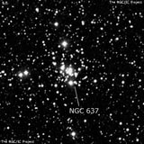 NGC 637 - рассеянное скопление звёзд. Описание NGC 637:, Рассеянное скопление в созвездии Кассиопея