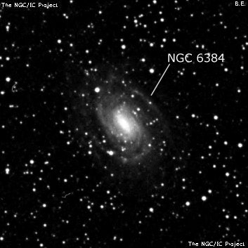 NGC 6384 - спиральная галактика с баром. Описание NGC 6384:, Галактика в созвездии Змееносец