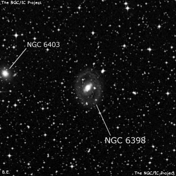 NGC 6398 - спиральная галактика с баром. Описание NGC 6398:, Галактика в созвездии Павлин