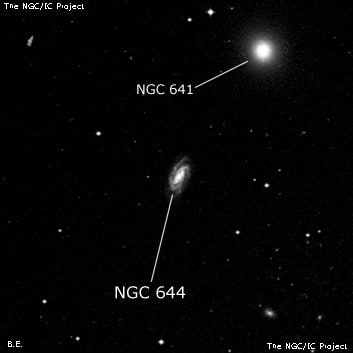 NGC 644 - спиральная галактика с баром. Описание NGC 644:, Галактика в созвездии Феникс