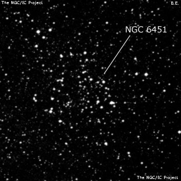 NGC 6451 - рассеянное скопление звёзд. Описание NGC 6451:, Рассеянное скопление в созвездии Скорпион