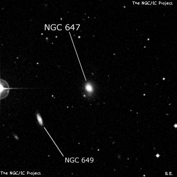NGC 647 - спиральная галактика с баром. Описание NGC 647:, Галактика в созвездии Кит