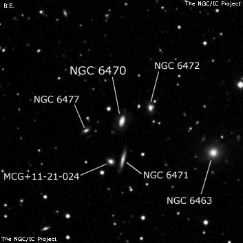 NGC 6470 - спиральная галактика. Описание NGC 6470:, Галактика в созвездии Дракон