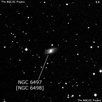NGC 6497 - спиральная галактика с баром. Описание NGC 6497:, Объект глубокого космоса в созвездии Дракон