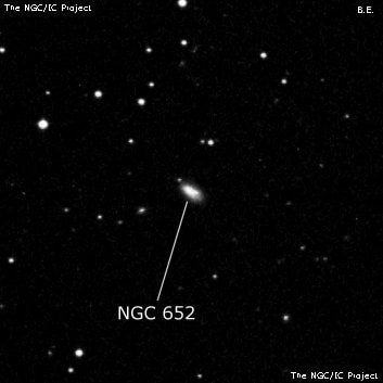 NGC 652 - галактика. Описание NGC 652:, Галактика в созвездии Рыбы