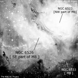NGC 6526 - туманность. Описание NGC 6526:, Комплекс туманностей в созвездии Стрелец