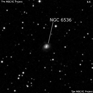 NGC 6536 - спиральная галактика с баром. Описание NGC 6536:, Галактика в созвездии Дракон