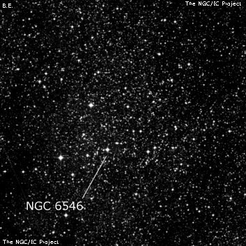 NGC 6546 - рассеянное скопление звёзд. Описание NGC 6546:, Рассеянное скопление в созвездии Стрелец