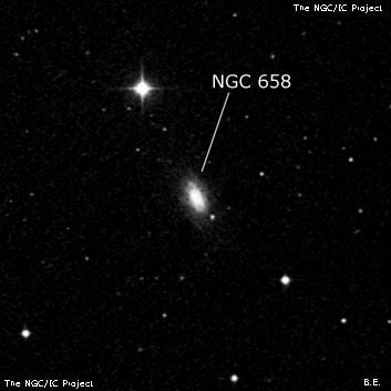NGC 658 - спиральная галактика. Описание NGC 658:, Галактика в созвездии Рыбы