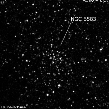 NGC 6583 - рассеянное скопление звёзд. Описание NGC 6583:, Рассеянное скопление в созвездии Стрелец
