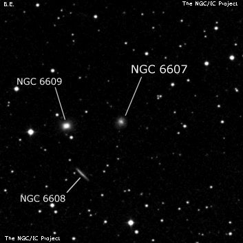 NGC 6607 - спиральная галактика. Описание NGC 6607:, Галактика в созвездии Дракон