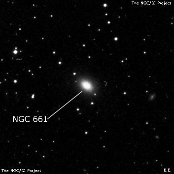NGC 661 - эллиптическая галактика. Описание NGC 661:, Галактика в созвездии Треугольник
