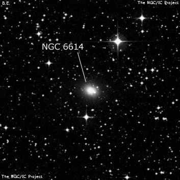 NGC 6614 - спиральная галактика с баром. Описание NGC 6614:, Галактика в созвездии Павлин