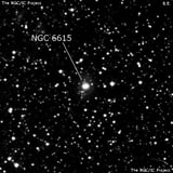 NGC 6615 - спиральная галактика с баром. Описание NGC 6615:, Галактика в созвездии Змееносец