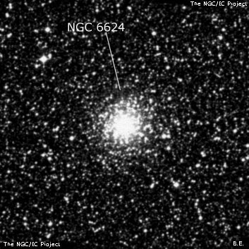NGC 6624 - шаровое скопление звёзд. Описание NGC 6624:, Шаровое скопление в созвездии Стрелец