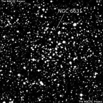 NGC 6631 - рассеянное скопление звёзд. Описание NGC 6631:, Рассеянное скопление в созвездии Щит