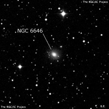 NGC 6646 - спиральная галактика. Описание NGC 6646:, Галактика в созвездии Лира