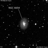 NGC 6654 - спиральная галактика с баром. Описание NGC 6654:, Галактика в созвездии Дракон