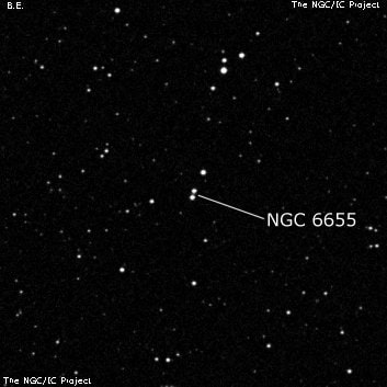NGC 6655 - две звезды. Описание NGC 6655:, Двойная звезда в созвездии Щит