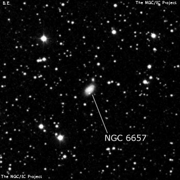 NGC 6657 - спиральная галактика с баром. Описание NGC 6657:, Галактика в созвездии Лира