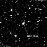 NGC 6657 - спиральная галактика с баром. Описание NGC 6657:, Галактика в созвездии Лира
