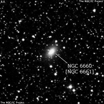 NGC 6660 - линзовидная галактика. Описание NGC 6660:, Объект глубокого космоса в созвездии Геркулес