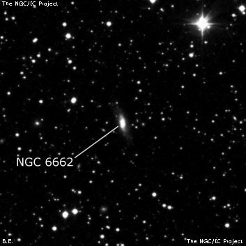 NGC 6662 - спиральная галактика с баром. Описание NGC 6662:, Галактика в созвездии Лира