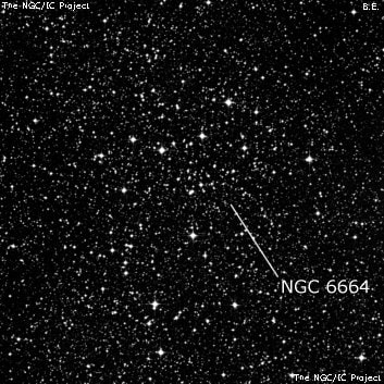NGC 6664 - рассеянное скопление звёзд. Описание NGC 6664:, Рассеянное скопление в созвездии Щит