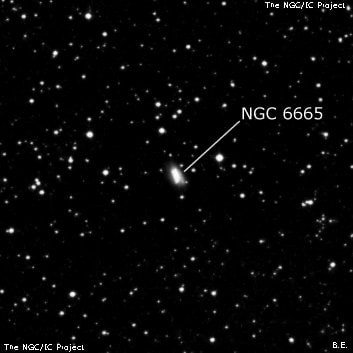 NGC 6665 - спиральная галактика. Описание NGC 6665:, Галактика в созвездии Лира