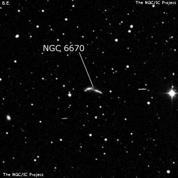 NGC 6670 - спиральная галактика. Описание NGC 6670:, Галактика в созвездии Дракон
