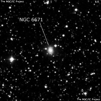 NGC 6671 - спиральная галактика. Описание NGC 6671:, Галактика в созвездии Лира