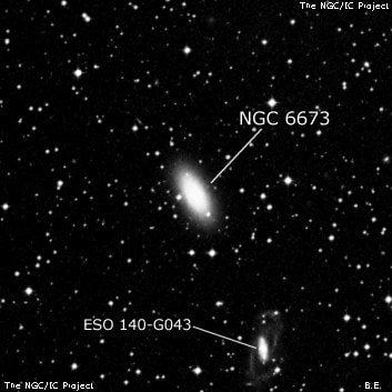 NGC 6673 - галактика. Описание NGC 6673:, Галактика в созвездии Павлин