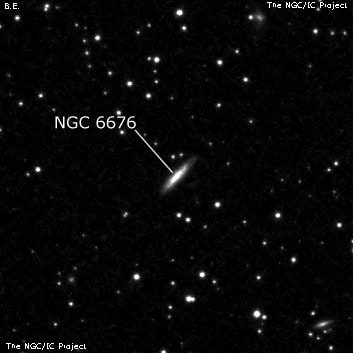 NGC 6676 - галактика. Описание NGC 6676:, Галактика в созвездии Дракон