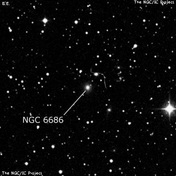NGC 6686 - галактика. Описание NGC 6686:, Галактика в созвездии Лира